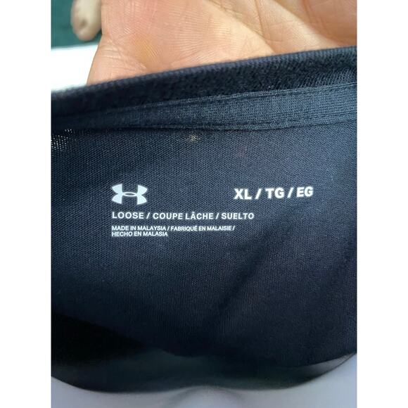 Men's UA UNDR ARMR Wordmark T-Shirt Size XL Black Performance Cotton - Picture 6 of 11